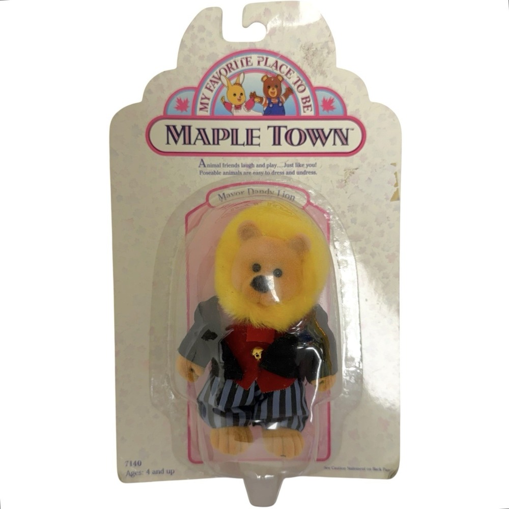 Vintage 1986 Calico Critters Sylvanian Dandy Lion Mayor Maple Town Figure NIP